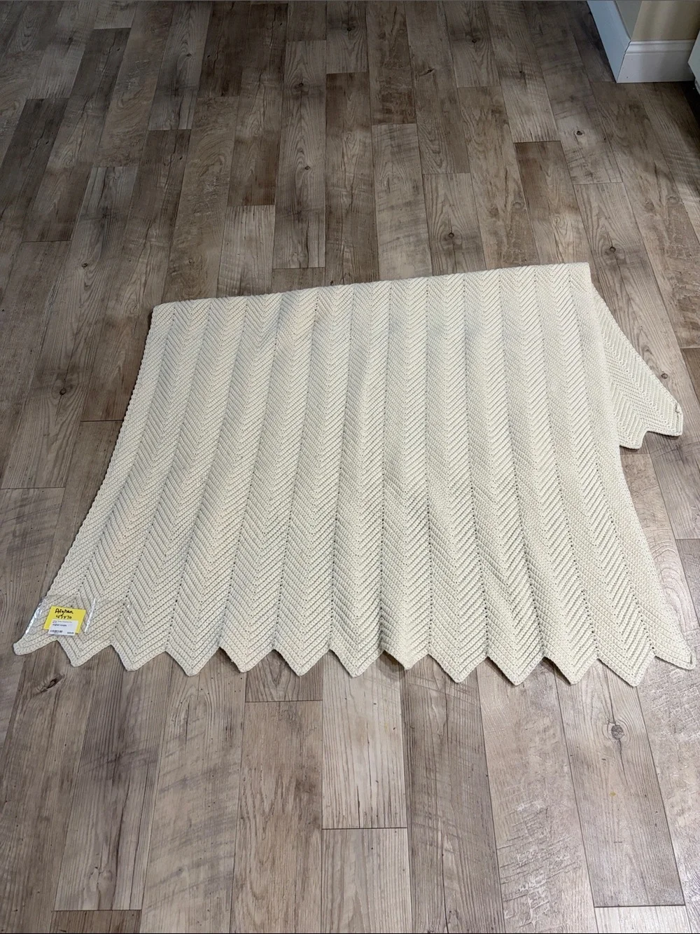 Vintage Cream Afghan Blanket
